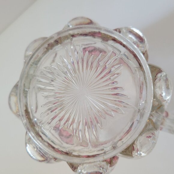 Vintage Mosser Clear Glass Sugar Bowl With Gold Trim & Pink Cherry Design - Picture 5 of 7